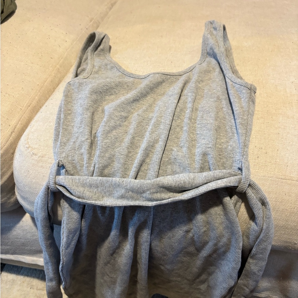 Superdown Light Gray Ribbed Top